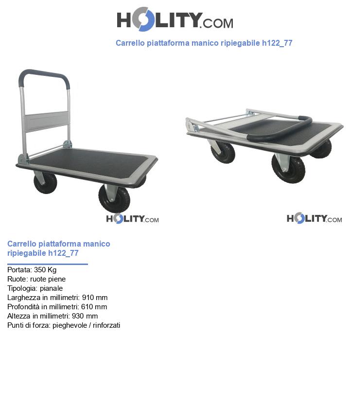 Carrello piattaforma manico ripiegabile h122_77