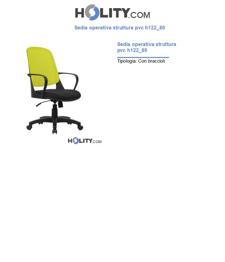 Sedia operativa struttura pvc h122_80
