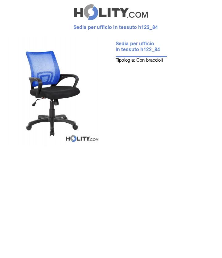 Sedia per ufficio in tessuto h122_84