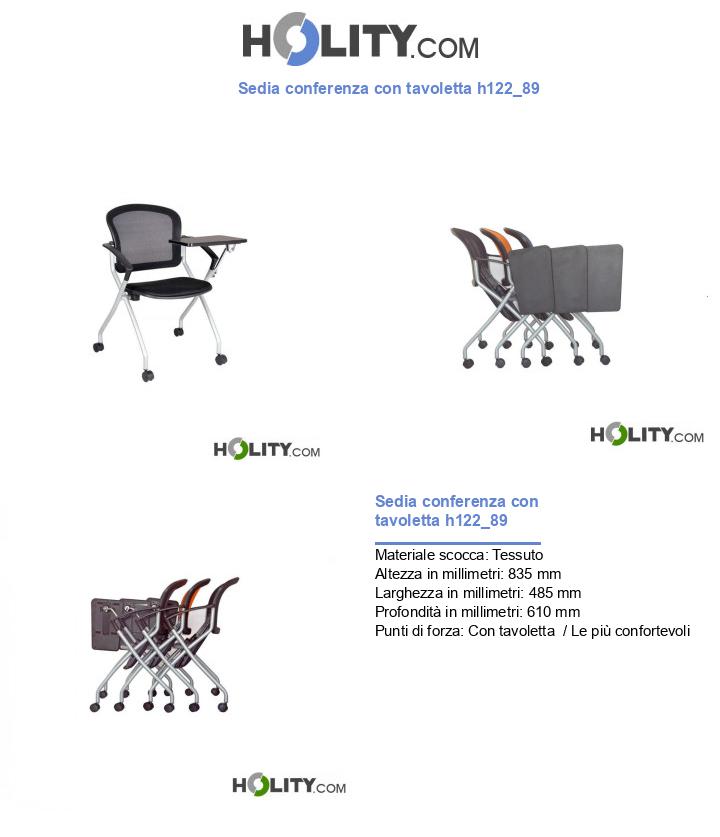 Sedia conferenza con tavoletta h122_89