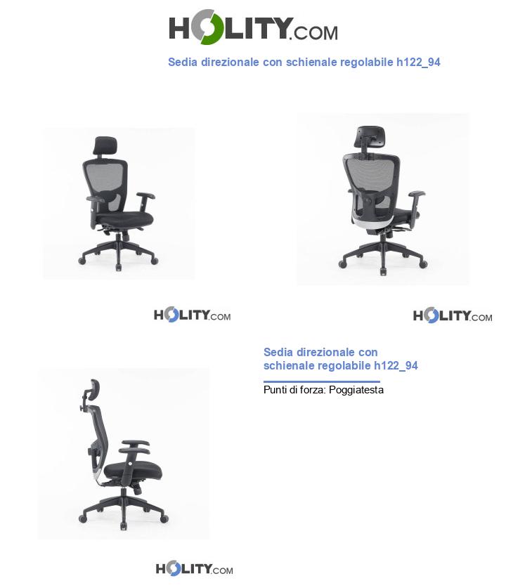 Sedia direzionale con schienale regolabile h122_94