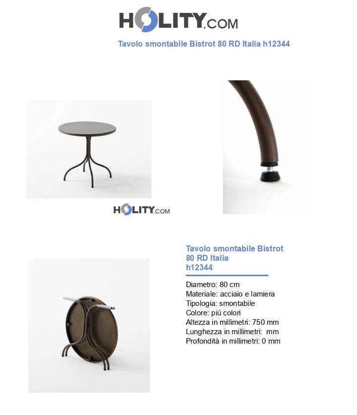 Tavolo smontabile Bistrot 80 RD Italia h12344