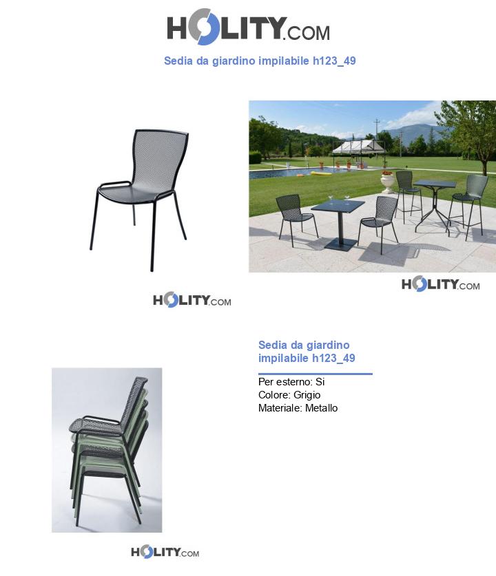 Sedia da giardino impilabile h123_49