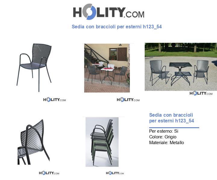 Sedia con braccioli per esterni h123_54
