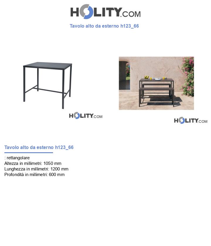 Tavolo alto da esterno h123_66