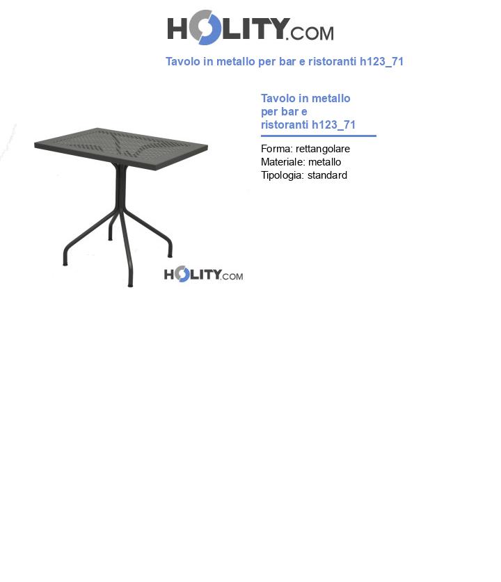 Tavolo in metallo per bar e ristoranti h123_71