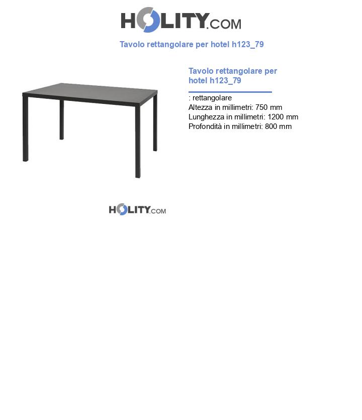Tavolo rettangolare per hotel h123_79