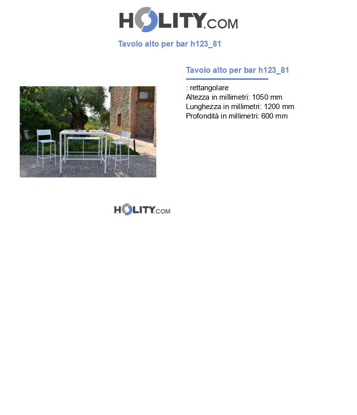Tavolo alto per bar h123_81