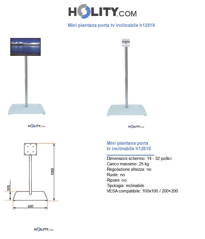 Mini piantana porta tv inclinabile h12518