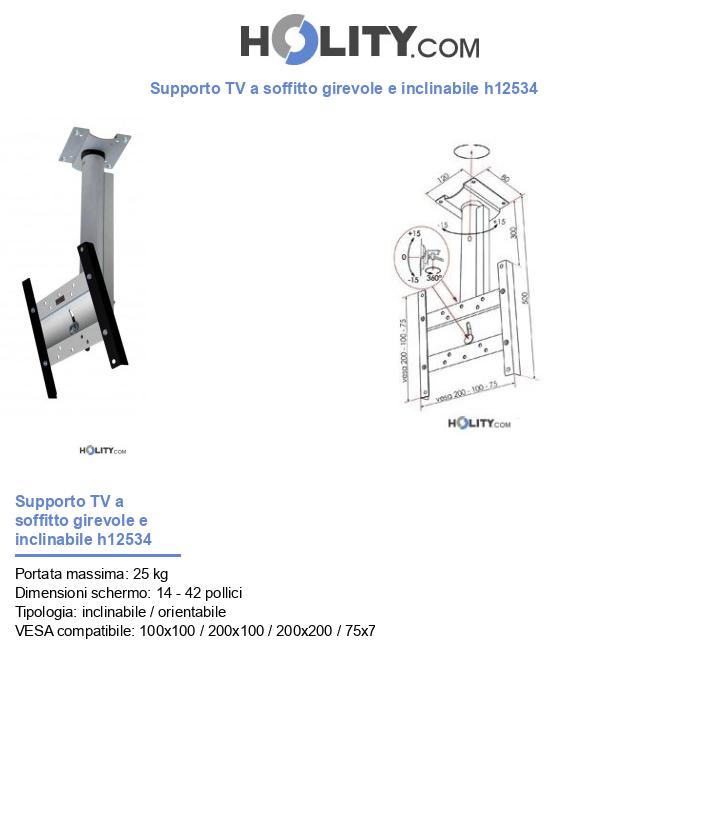 Supporto TV a soffitto girevole e inclinabile h12534