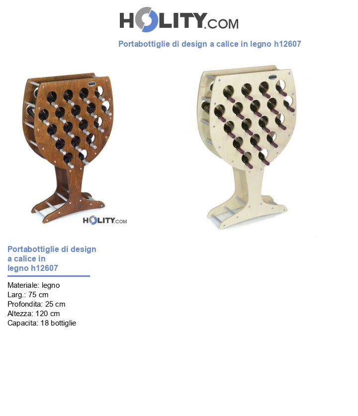 Portabottiglie di design a calice in legno h12607