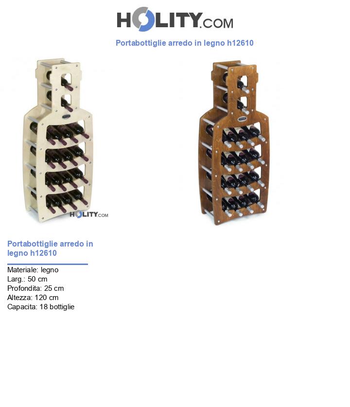 Portabottiglie arredo in legno h12610