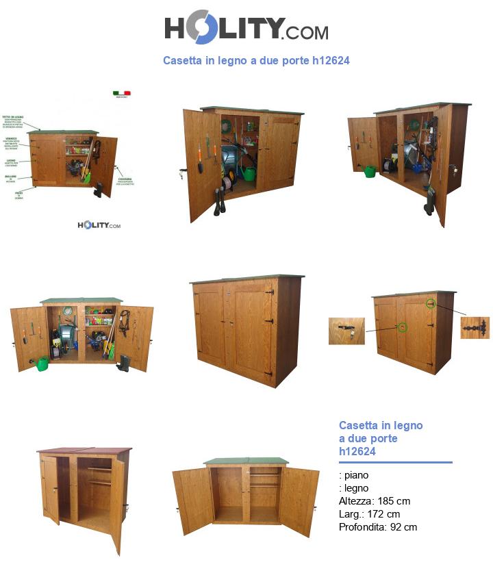 Casetta in legno a due porte h12624