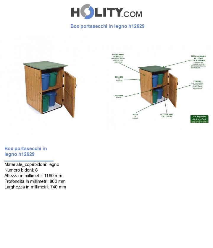 Box portasecchi in legno h12629