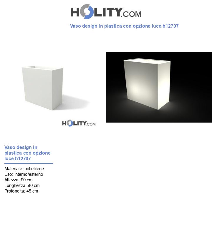 Vaso design in plastica con opzione luce h12707