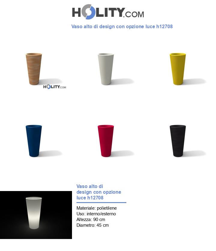 Vaso alto di design con opzione luce h12708