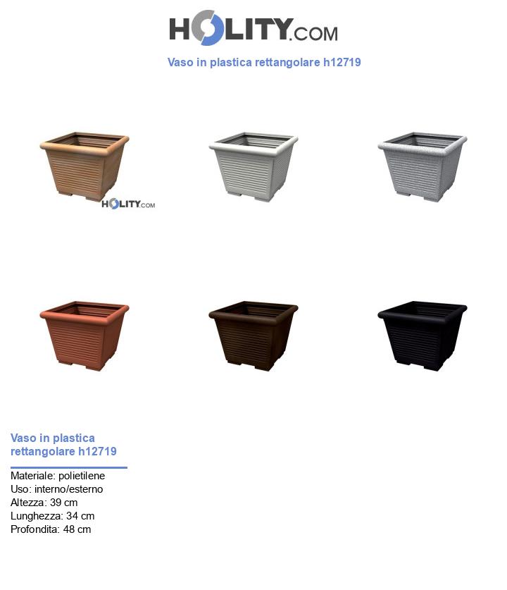 Vaso in plastica rettangolare h12719