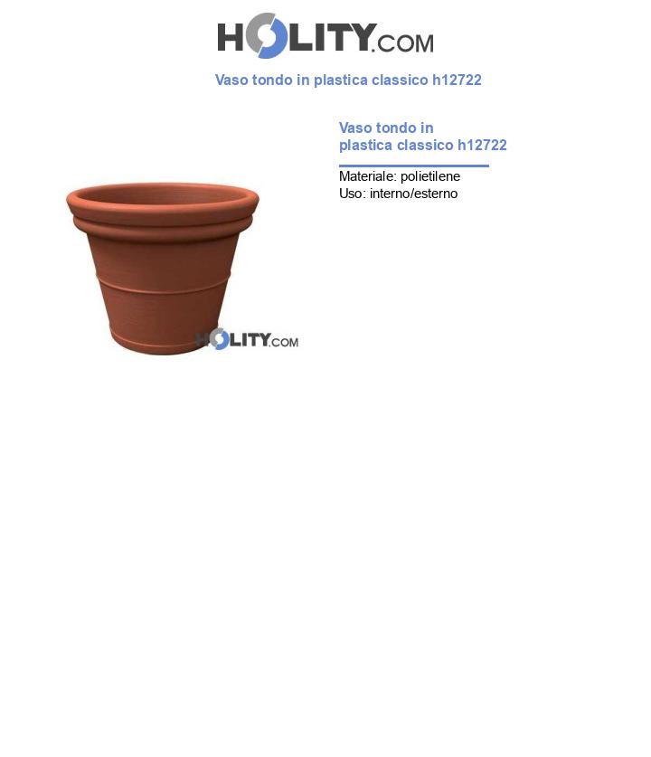 Vaso tondo in plastica classico h12722