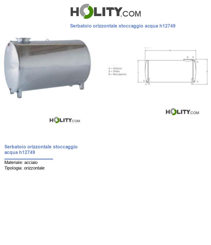 Serbatoio orizzontale stoccaggio acqua h12749