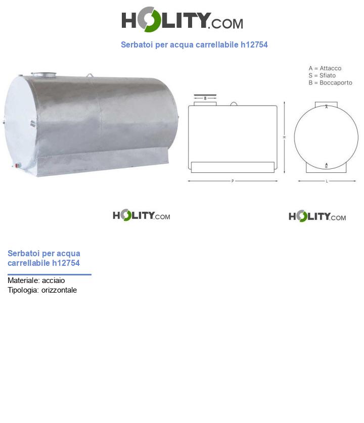Serbatoi per acqua carrellabile h12754