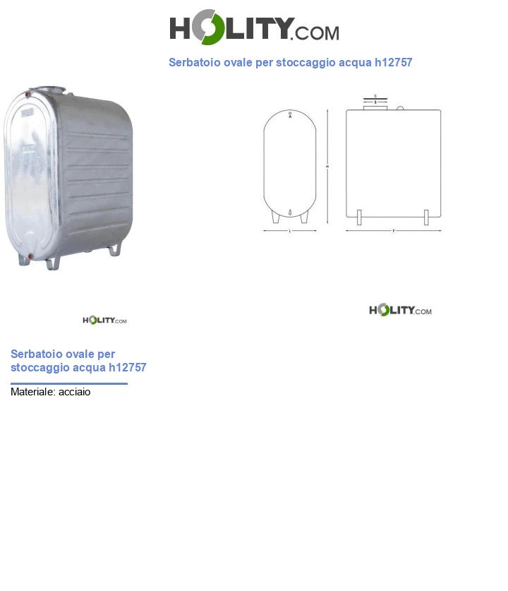 Serbatoio ovale per stoccaggio acqua h12757