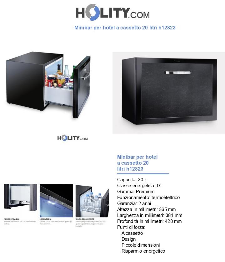 Minibar per hotel a cassetto 20 litri h12823