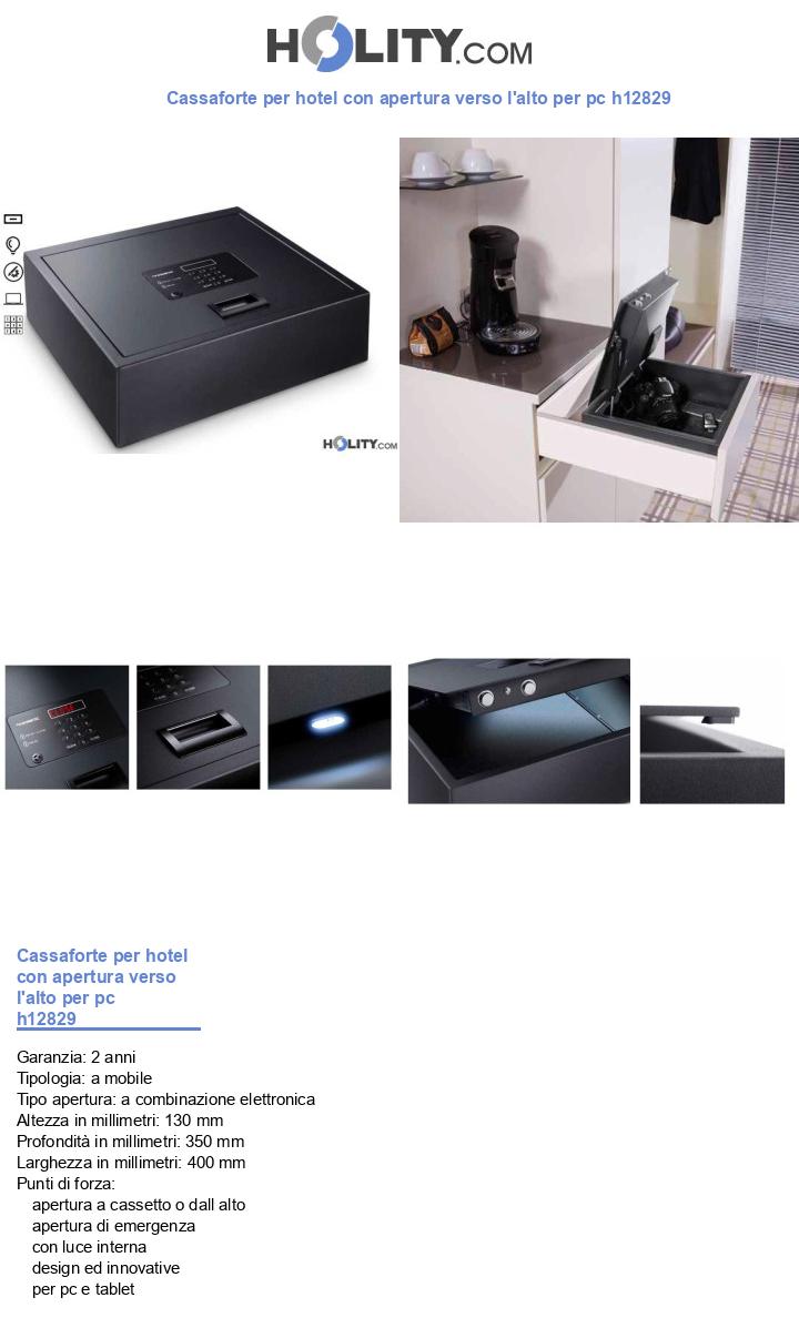 Cassaforte per hotel con apertura verso l'alto per pc h12829