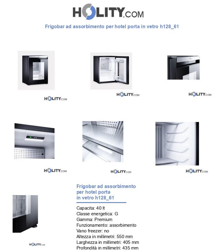 Frigobar ad assorbimento per hotel porta in vetro h128_61