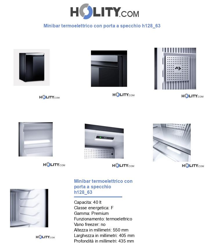 Minibar termoelettrico con porta a specchio h128_63
