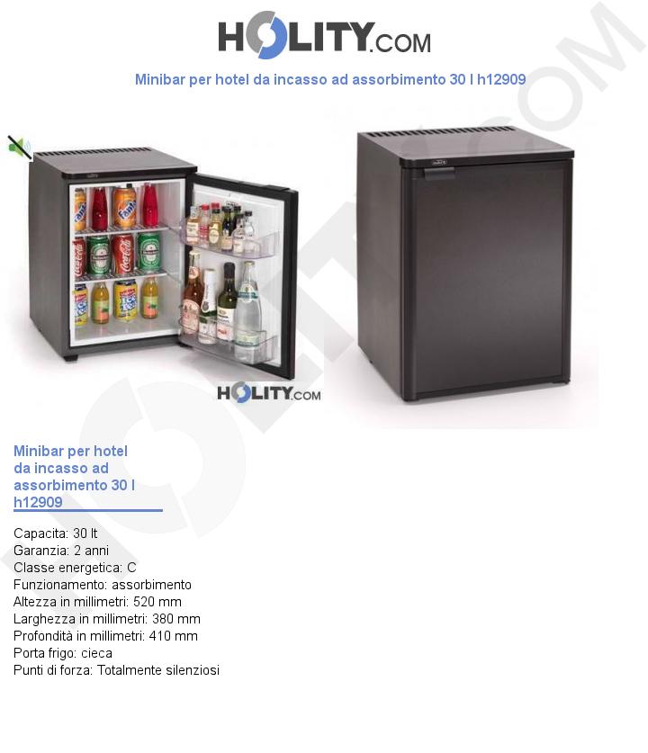 Minibar per hotel da incasso ad assorbimento 30 l h12909
