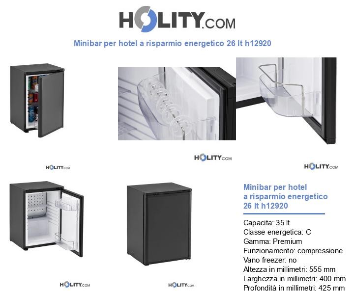 Minibar per hotel a risparmio energetico 26 lt h12920