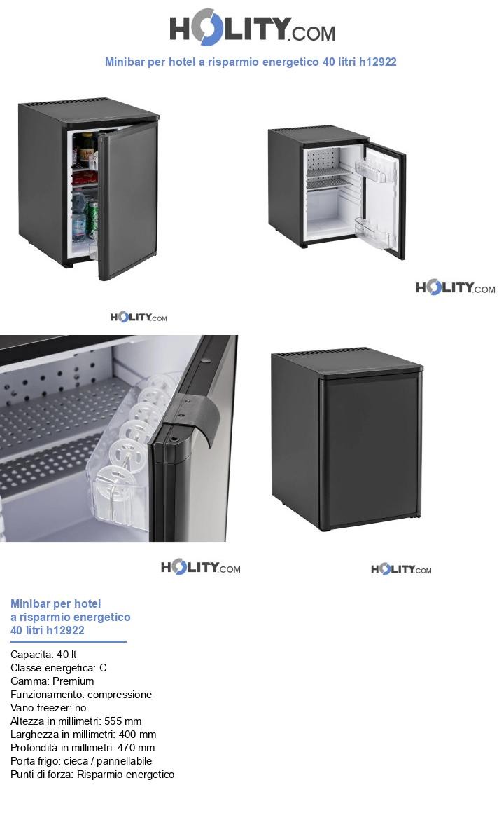 Minibar per hotel a risparmio energetico 40 litri h12922