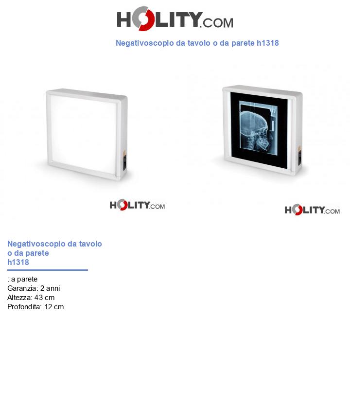 Negativoscopio da tavolo o da parete h1318
