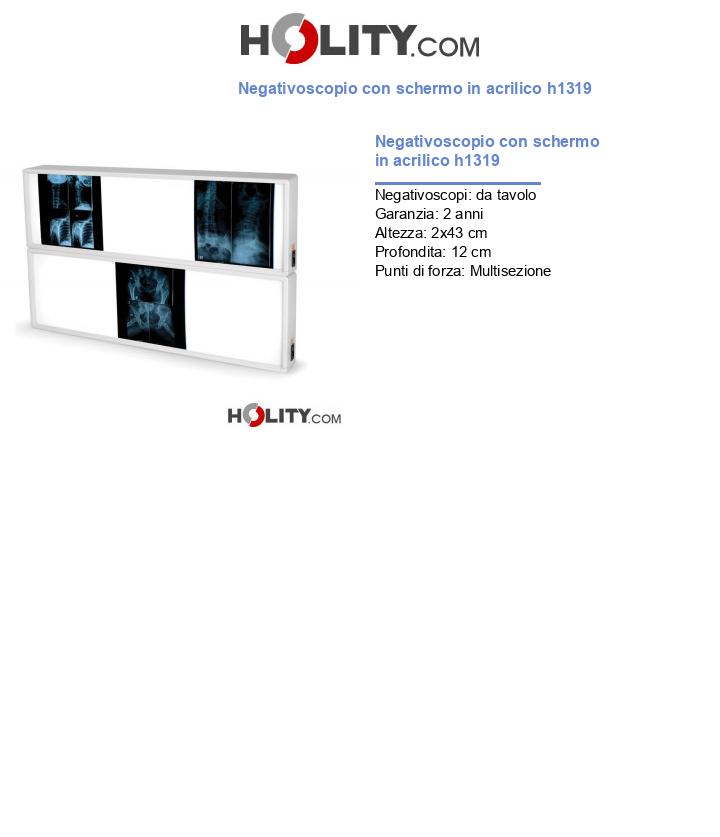 Negativoscopio con schermo in acrilico h1319