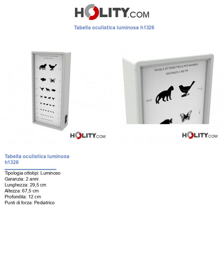 Tabella oculistica luminosa h1326