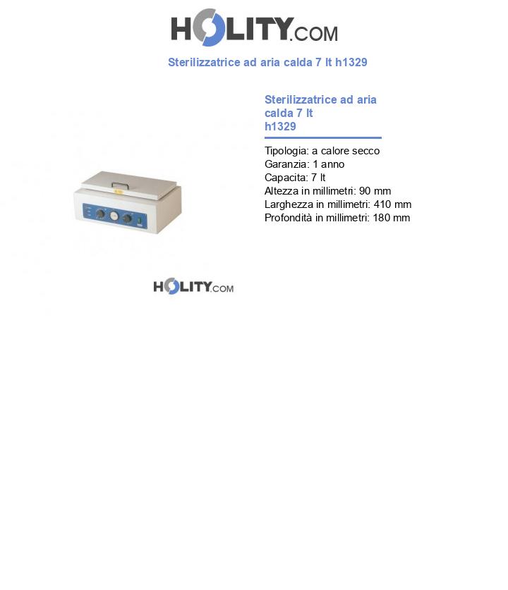 Sterilizzatrice ad aria calda 7 lt h1329