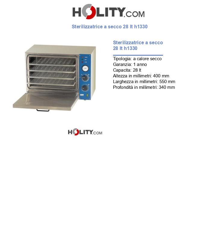 Sterilizzatrice a secco 28 lt h1330