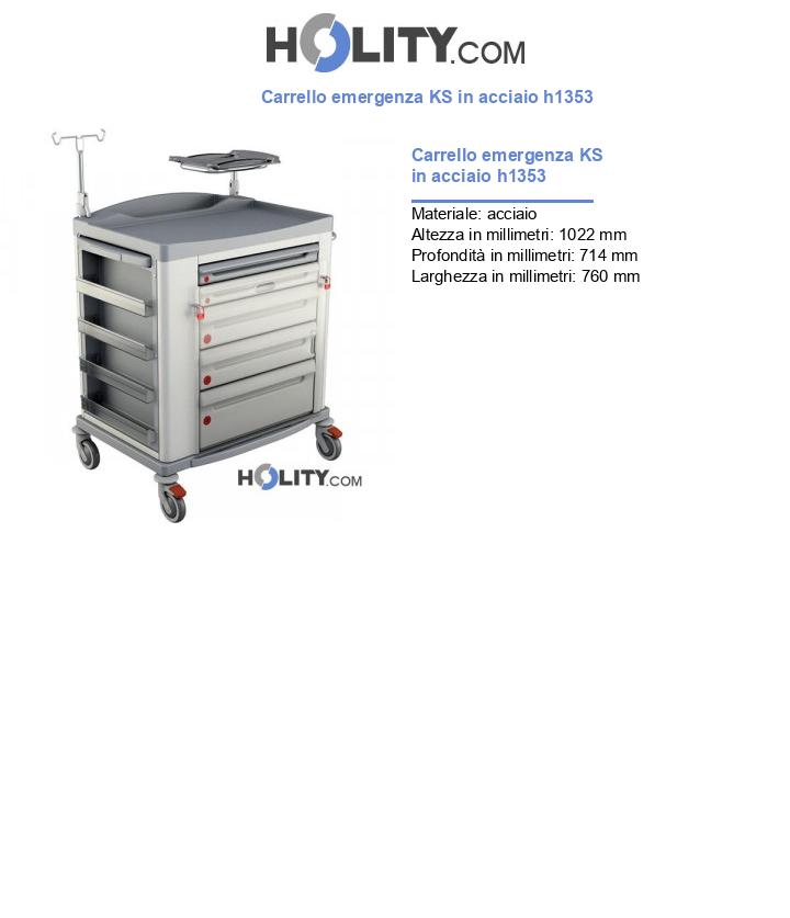 Carrello delle emergenza in acciaio h1353