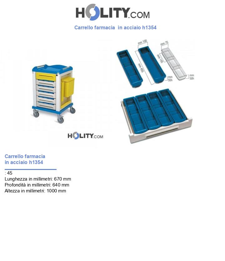 Carrello farmacia in acciaio h1354