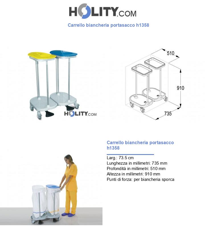 Carrello biancheria portasacco h1358