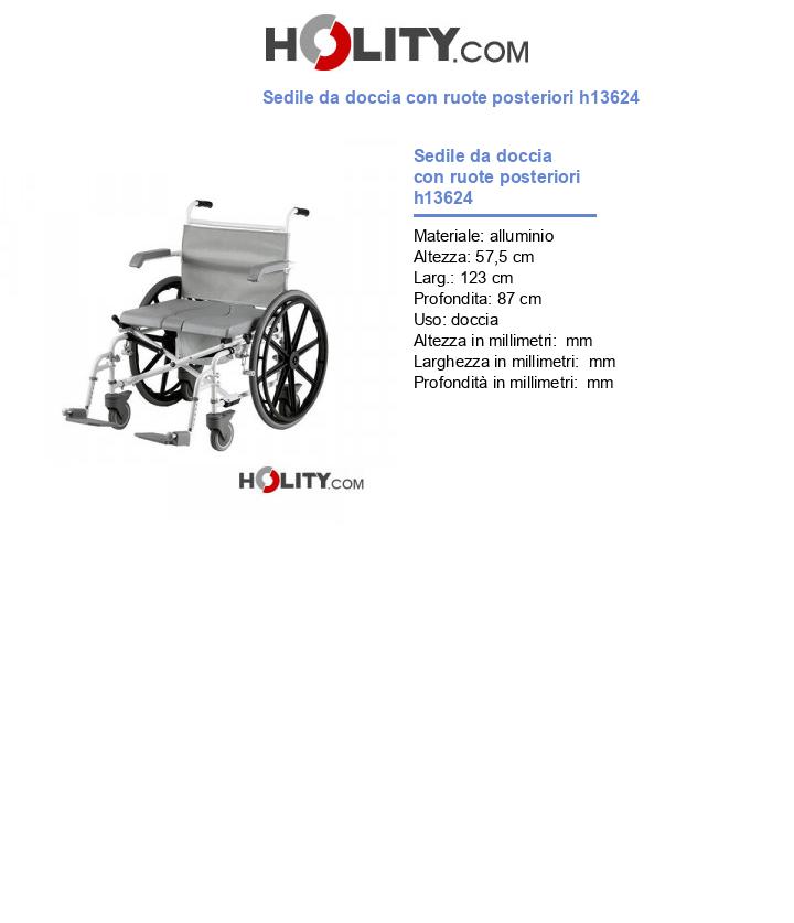 Sedile da doccia con ruote posteriori h13624