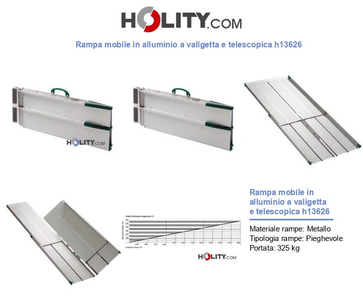 Rampa mobile in alluminio a valigetta e telescopica h13626