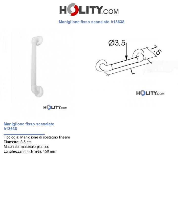 Maniglione fisso scanalato h13638