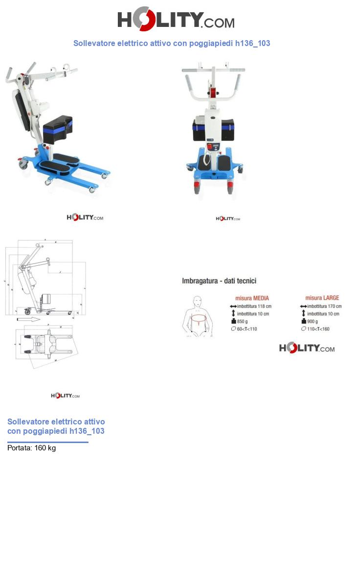 Sollevatore elettrico attivo con poggiapiedi h136_103
