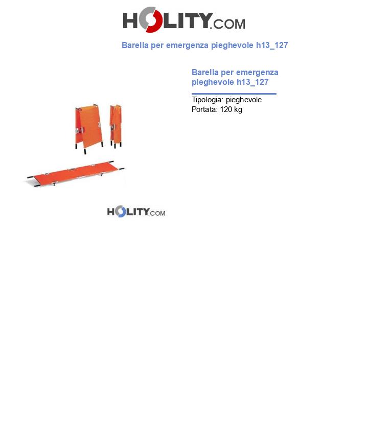 Barella per emergenza pieghevole h13_127