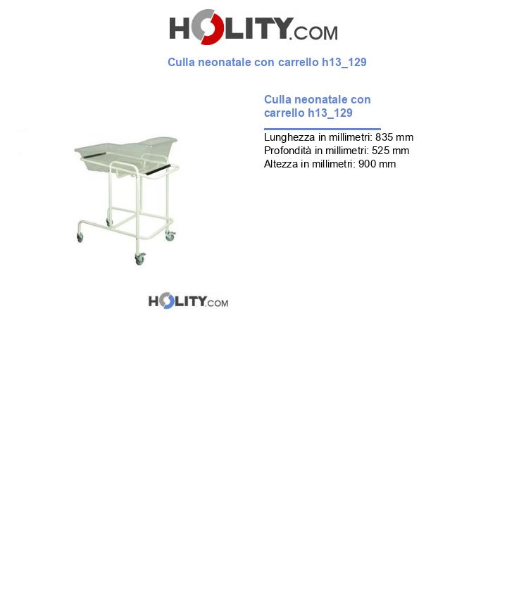 Culla neonatale con carrello h13_129