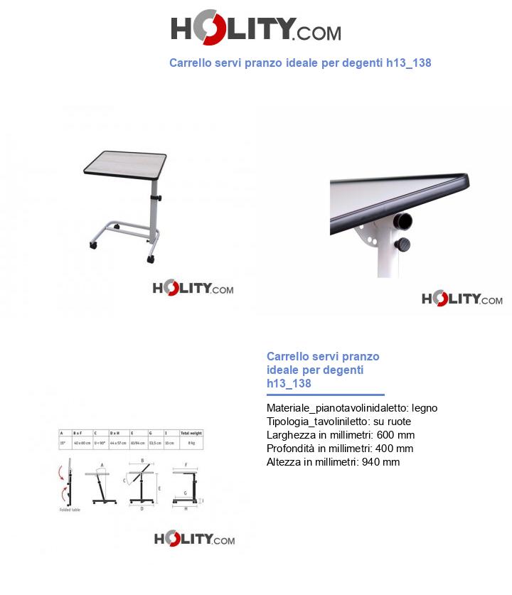 Carrello servi pranzo ideale per degenti h13_138