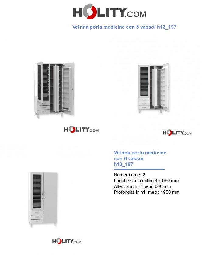 Vetrina porta medicine con 6 vassoi h13_197
