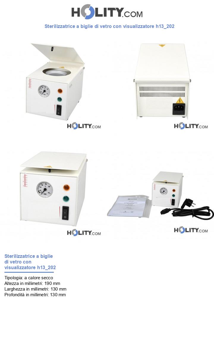 Sterilizzatrice a biglie di vetro con visualizzatore h13_202
