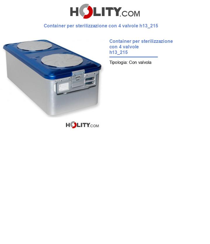 Container per sterilizzazione con 4 valvole h13_215
